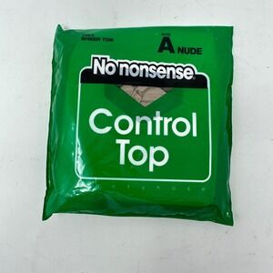 No nonsense Control Top Pantyhose Size A Nude 084 Sheer Toe Vintage New